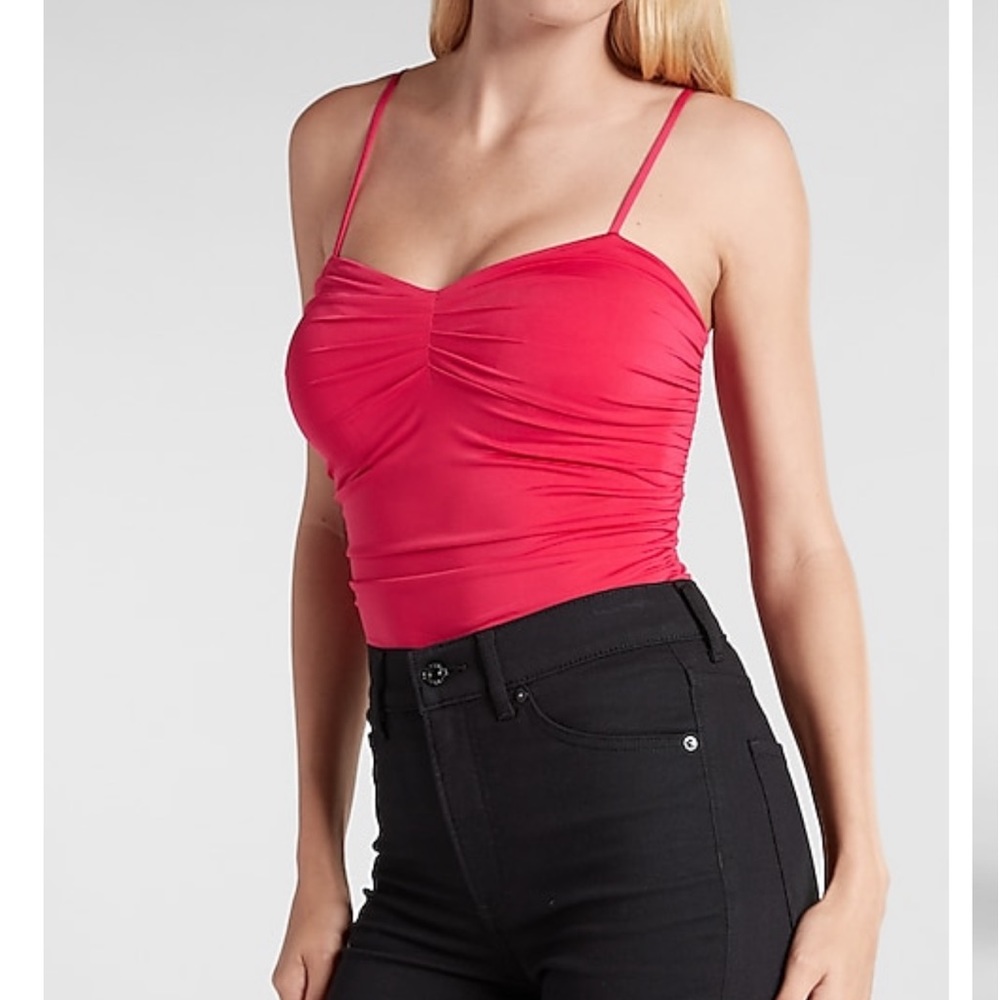 Express body contour padded bodysuit- hot pink - size medium